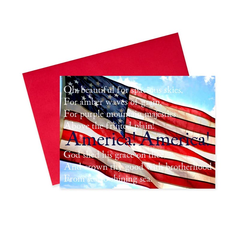CEO Cards Independence Day Cards for Family & Business (America the Beautiful) Happy 4th of July Bulk Greeting Card Set Pack of 25 with Red Envelopes (5x7 inch - A7) Office, Work, Employees & Clients (JF1802) - Image 1